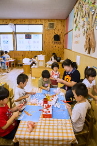 あかみ幼稚園のいちょう組（４歳児クラス）の保育室